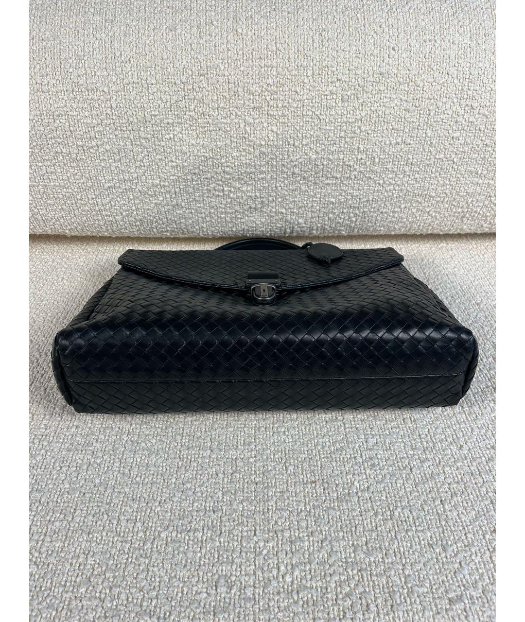 BOTTEGA VENETA Черный кожаный портфель, фото 6