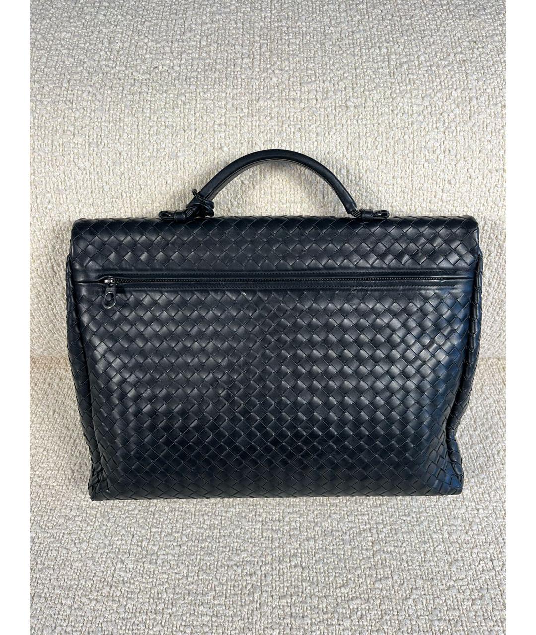 BOTTEGA VENETA Черный кожаный портфель, фото 3