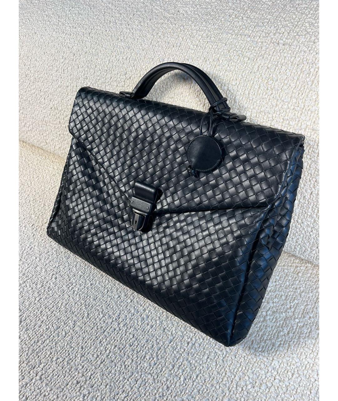 BOTTEGA VENETA Черный кожаный портфель, фото 5