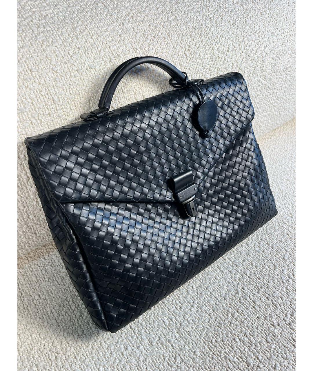 BOTTEGA VENETA Черный кожаный портфель, фото 2