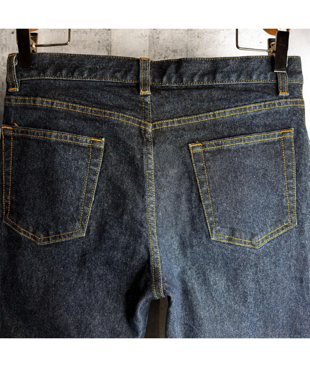 HELMUT LANG Темно-синие хлопковые джинсы скинни, фото 6