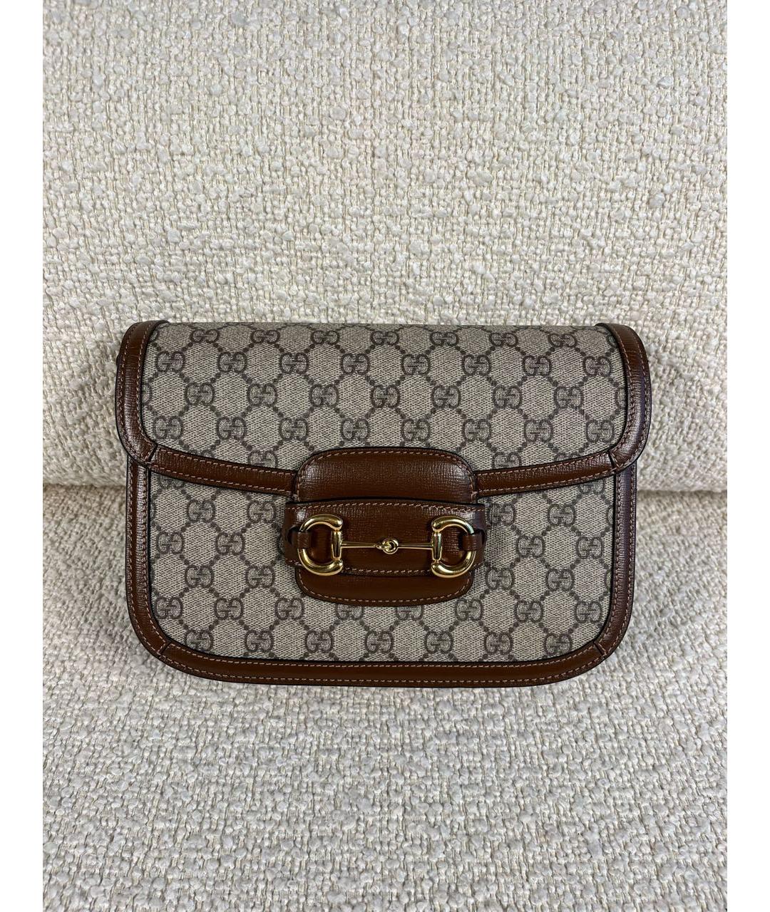 GUCCI Коричневая кожаная сумка через плечо, фото 9