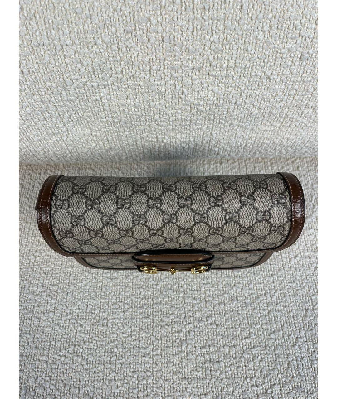 GUCCI Коричневая кожаная сумка через плечо, фото 7