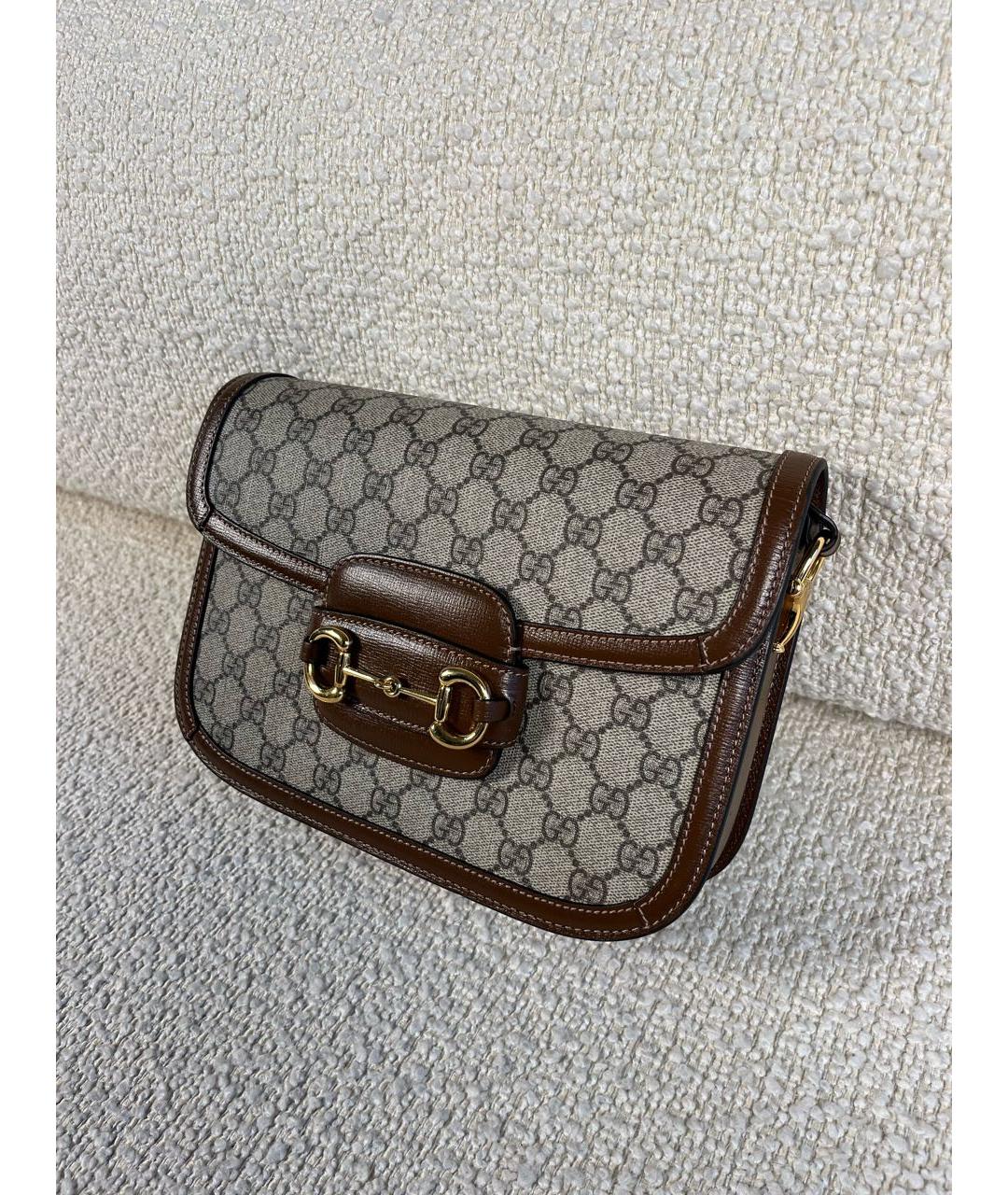 GUCCI Коричневая кожаная сумка через плечо, фото 5
