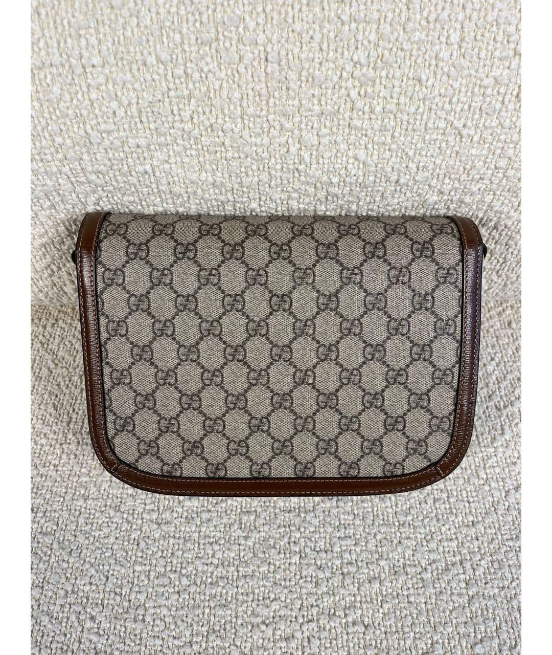 GUCCI Коричневая кожаная сумка через плечо, фото 3