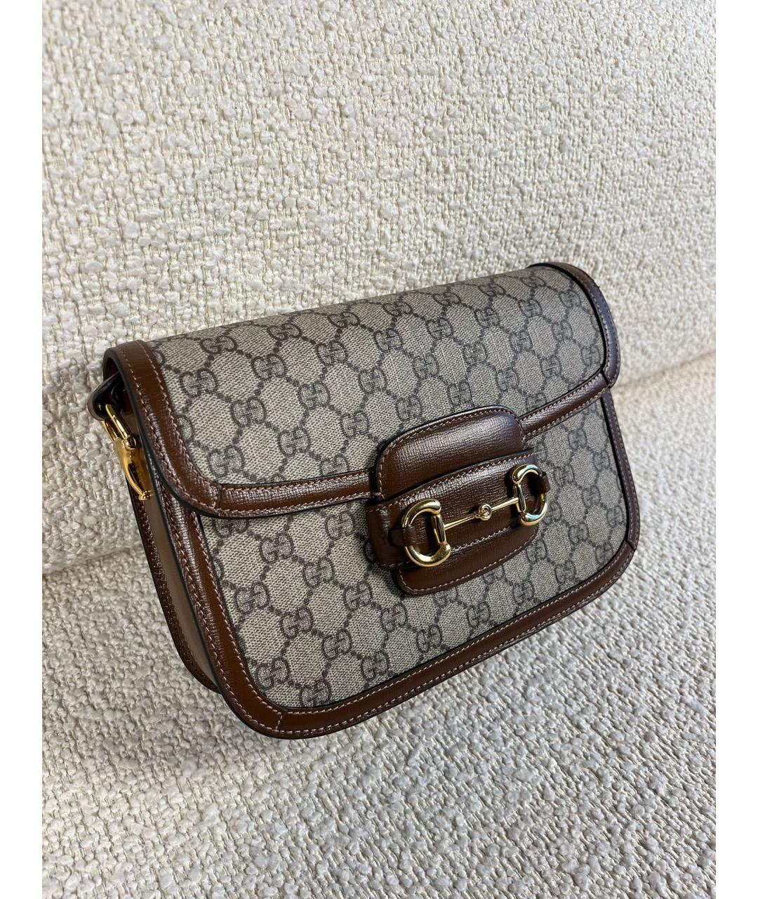 GUCCI Коричневая кожаная сумка через плечо, фото 2