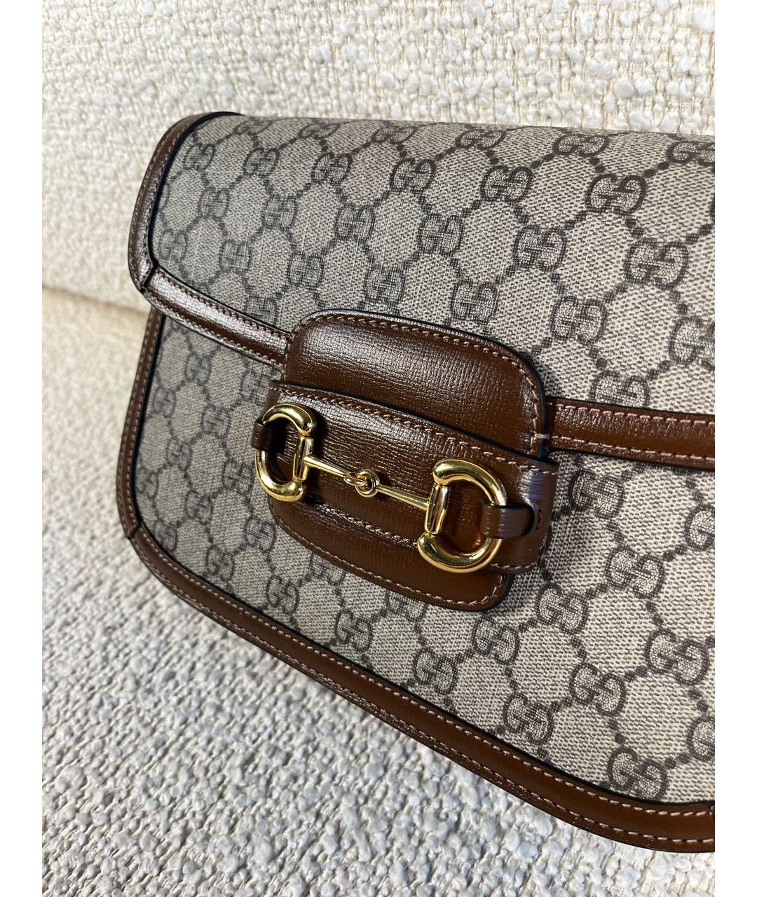 GUCCI Коричневая кожаная сумка через плечо, фото 8