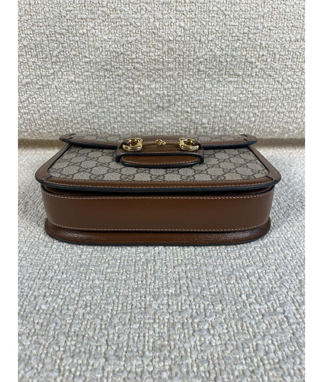 GUCCI Коричневая кожаная сумка через плечо, фото 6