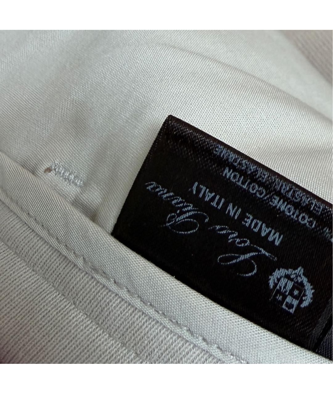 LORO PIANA Бежевые хлопко-эластановые прямые брюки, фото 6