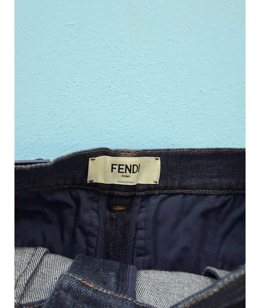 FENDI Темно-синие хлопко-эластановые кюлоты, фото 3