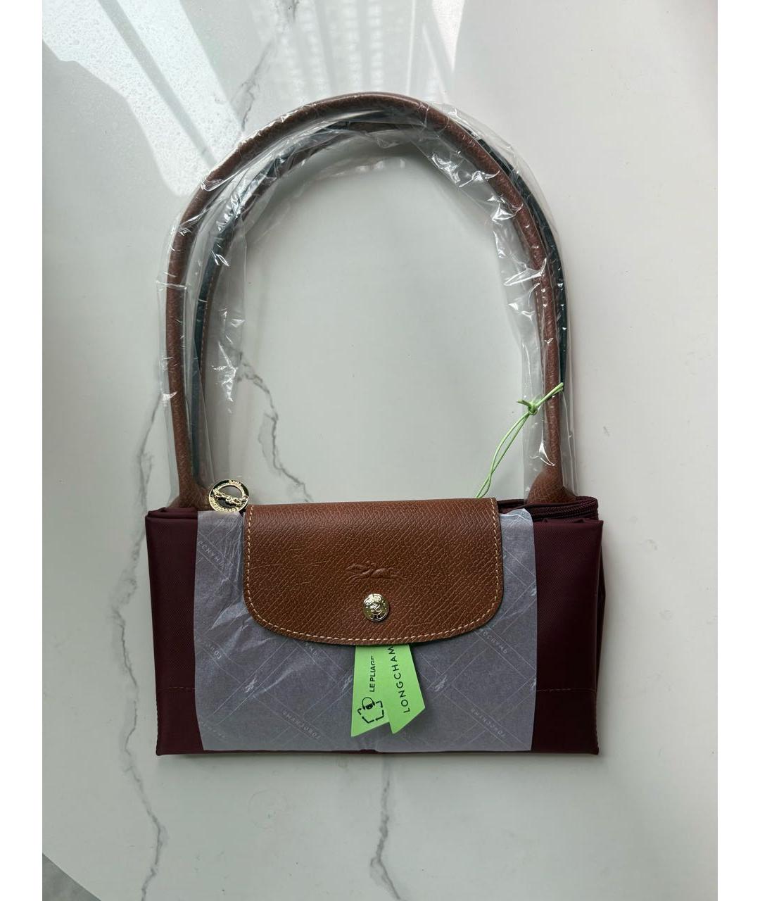 LONGCHAMP Бордовая кожаная сумка через плечо, фото 3