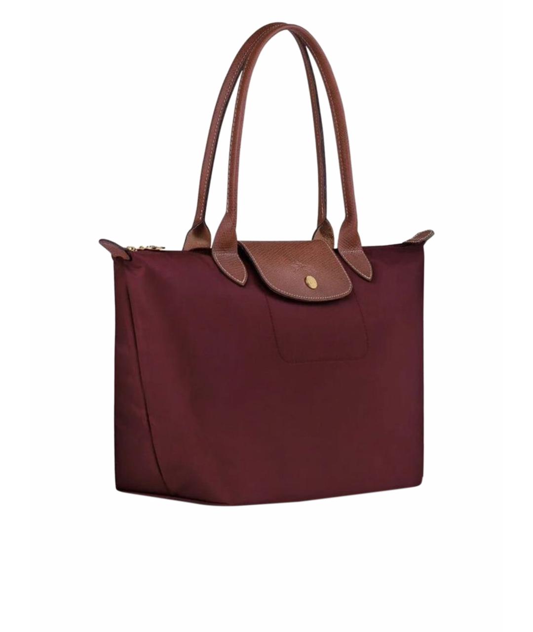 LONGCHAMP Бордовая кожаная сумка через плечо, фото 1