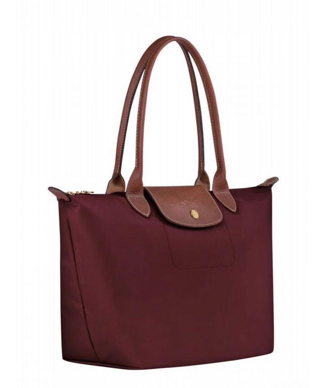LONGCHAMP Бордовая кожаная сумка через плечо, фото 4