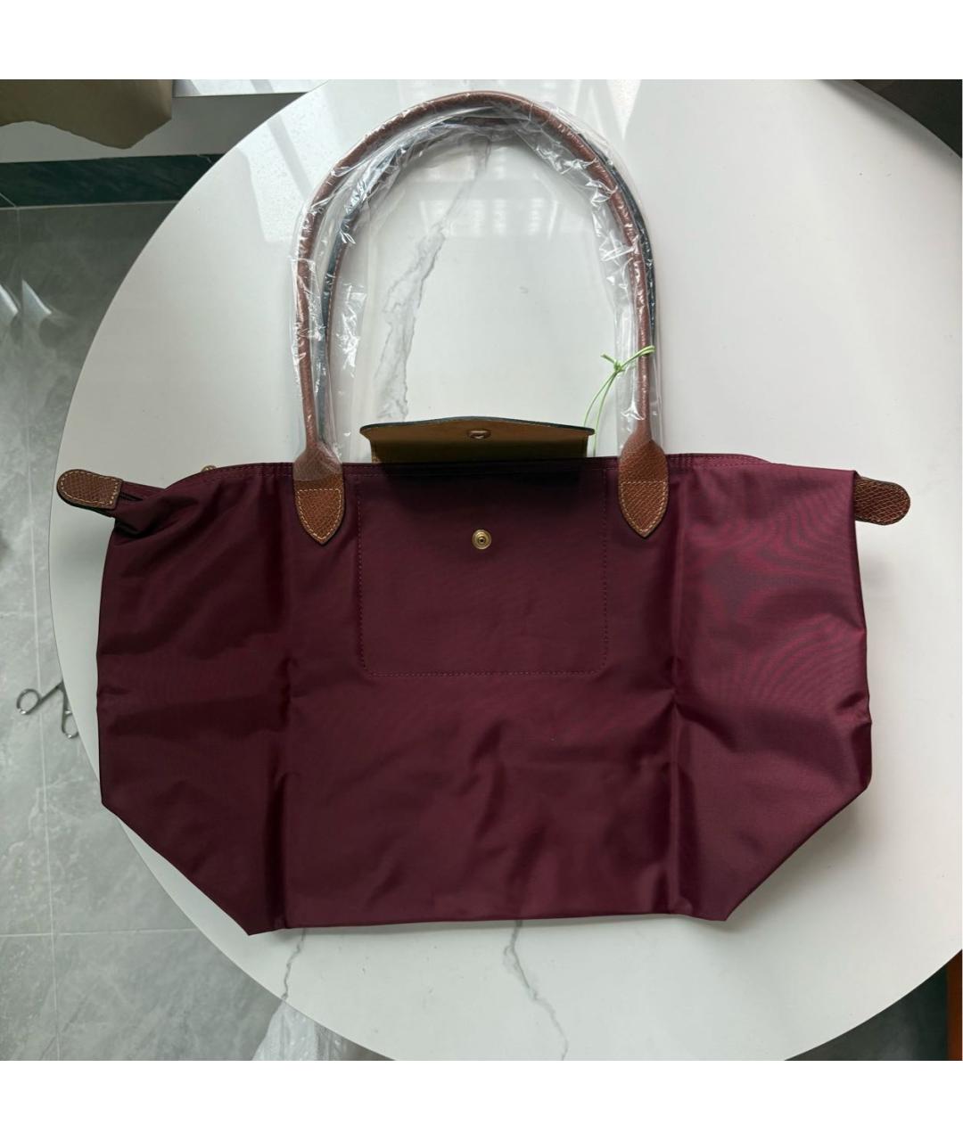 LONGCHAMP Бордовая кожаная сумка через плечо, фото 2