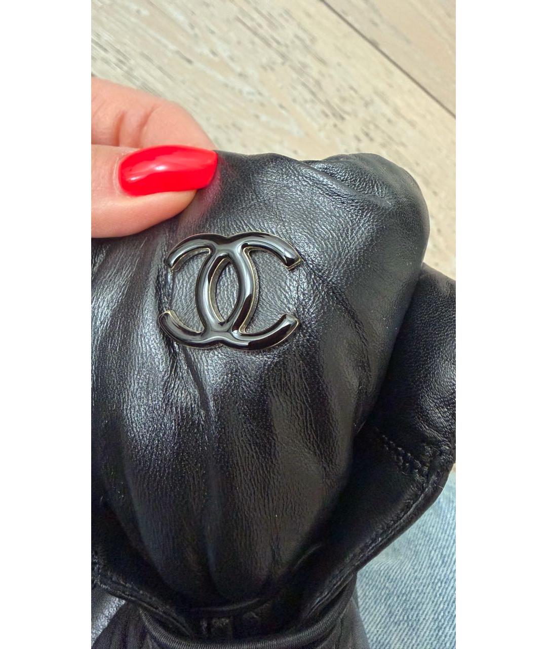 CHANEL Черные кожаные сапоги, фото 7