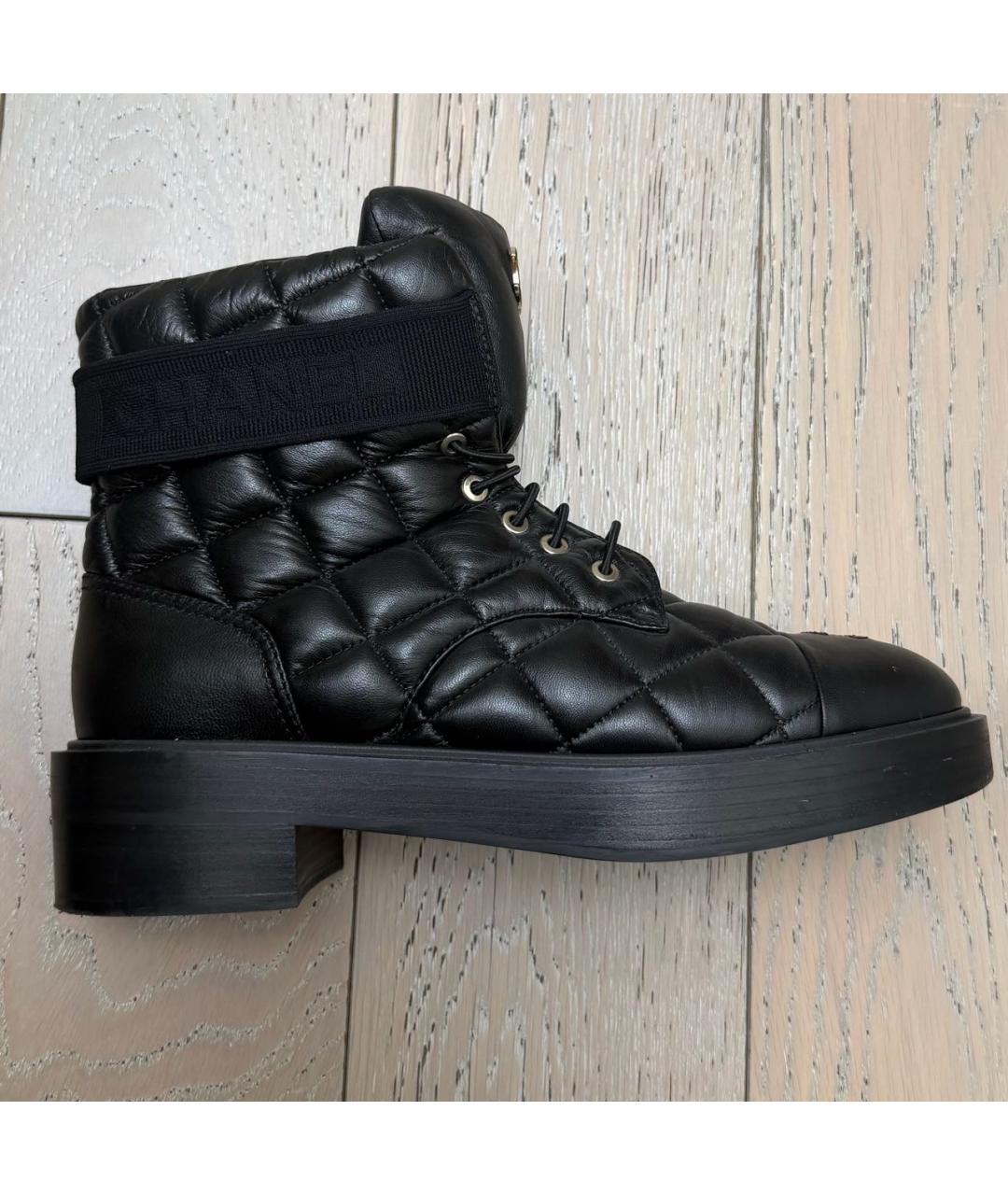 CHANEL Черные кожаные сапоги, фото 9
