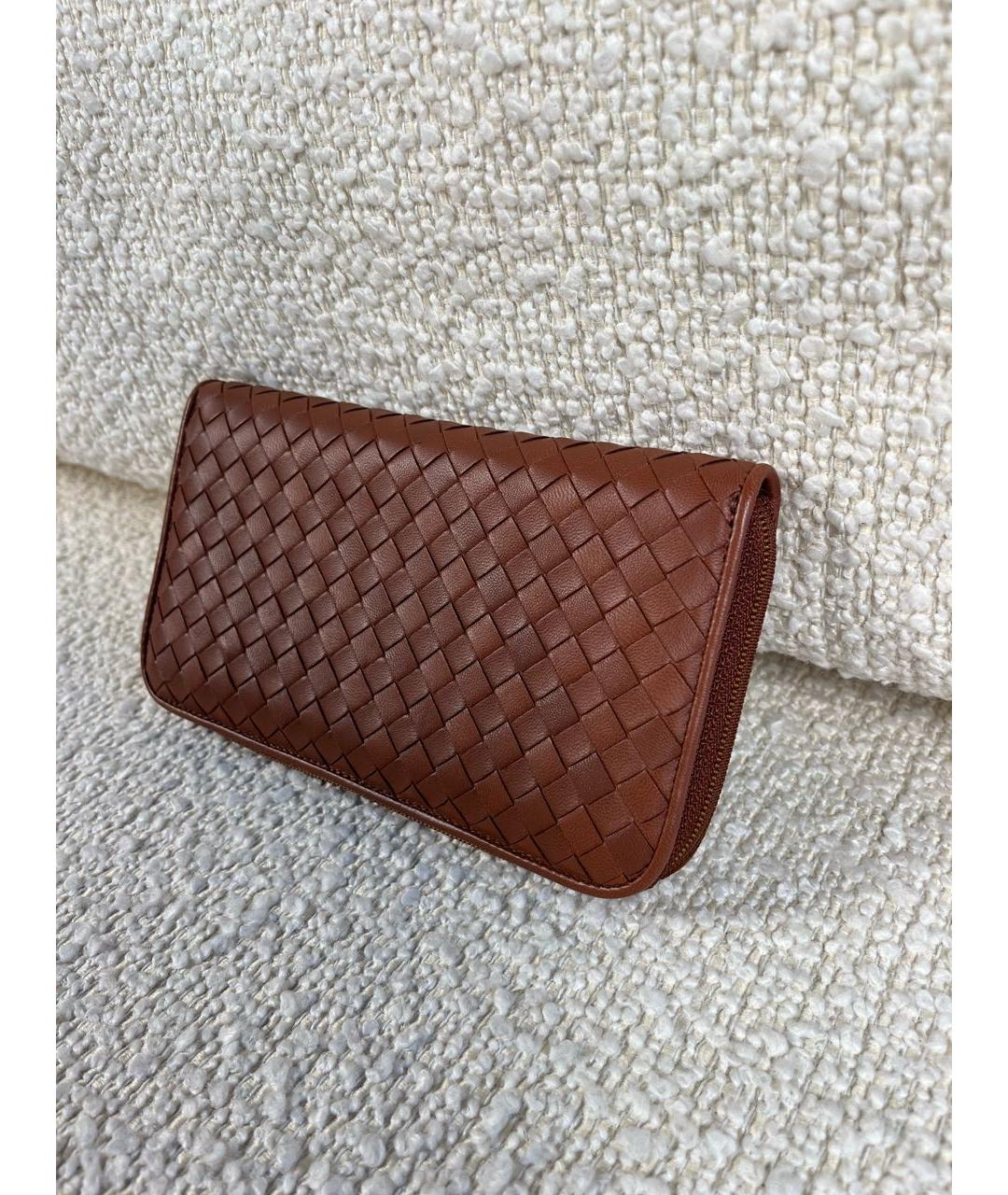BOTTEGA VENETA Коричневый кожаный кошелек, фото 3