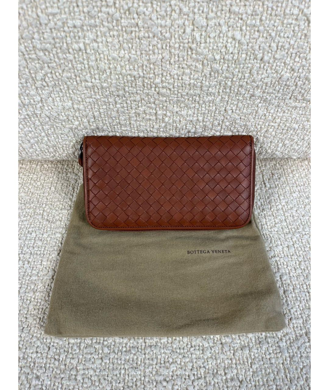 BOTTEGA VENETA Коричневый кожаный кошелек, фото 8