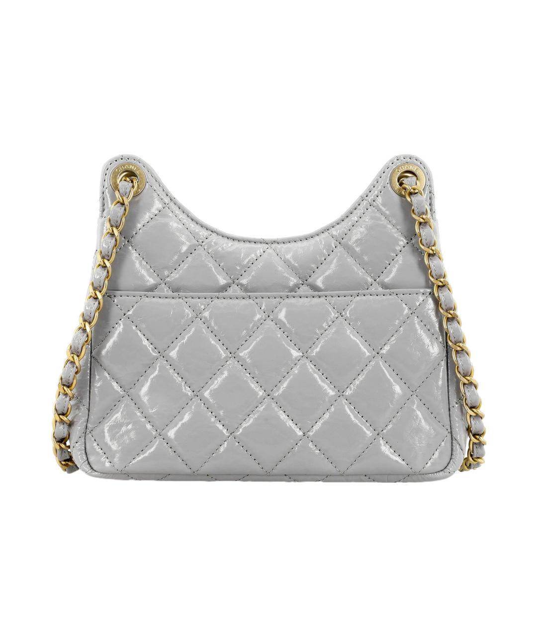 CHANEL Серая кожаная сумка через плечо, фото 3