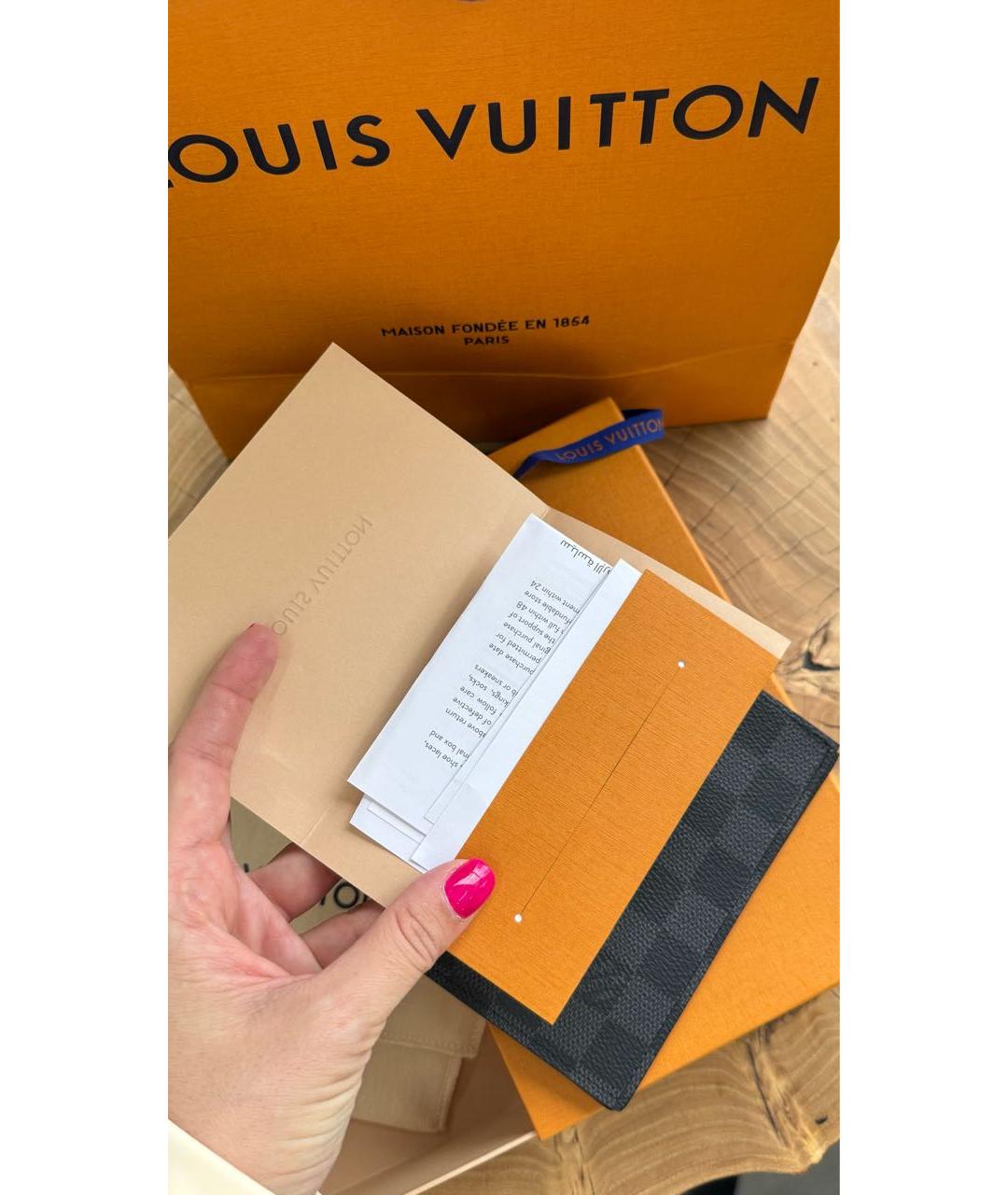 LOUIS VUITTON Черная визитница, фото 5