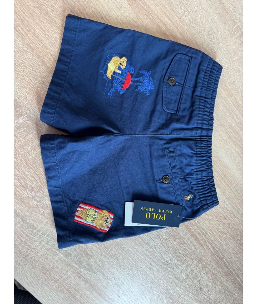 POLO RALPH LAUREN Темно-синие хлопковые детские шорты, фото 2