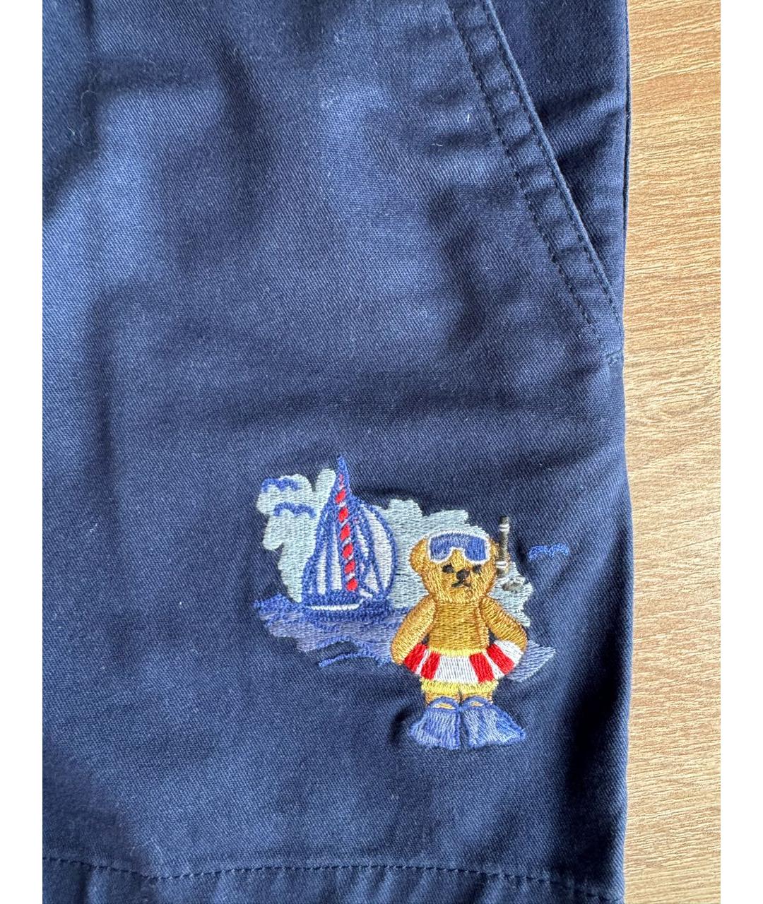 POLO RALPH LAUREN Темно-синие хлопковые детские шорты, фото 4