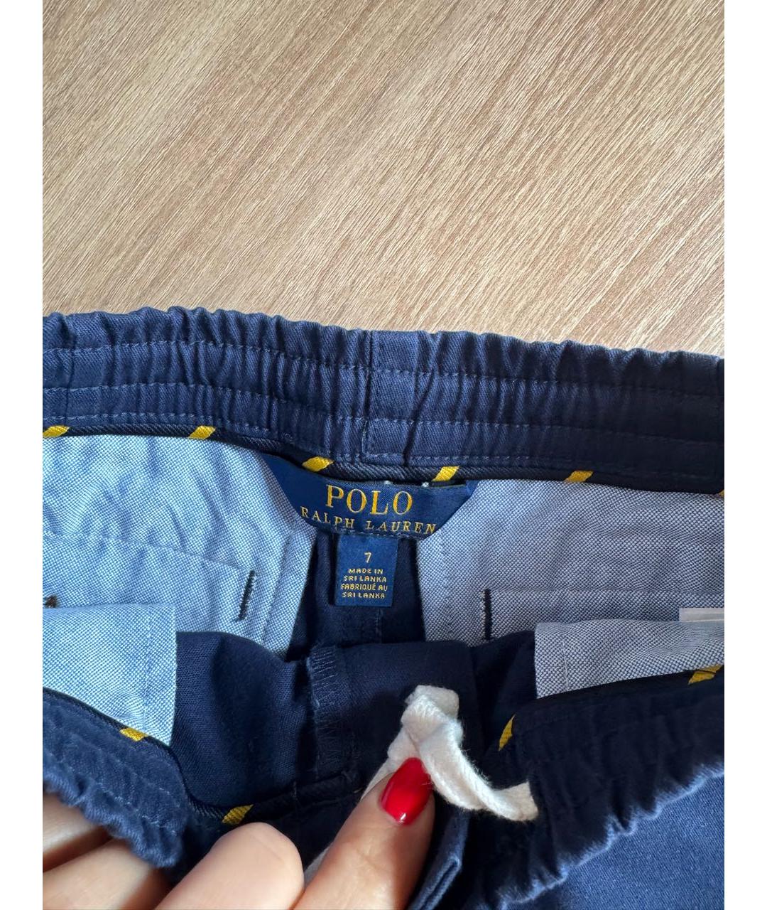POLO RALPH LAUREN Темно-синие хлопковые детские шорты, фото 3