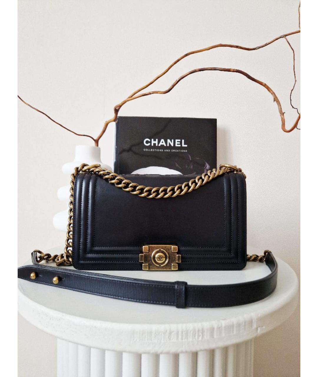CHANEL Черная кожаная сумка через плечо, фото 10