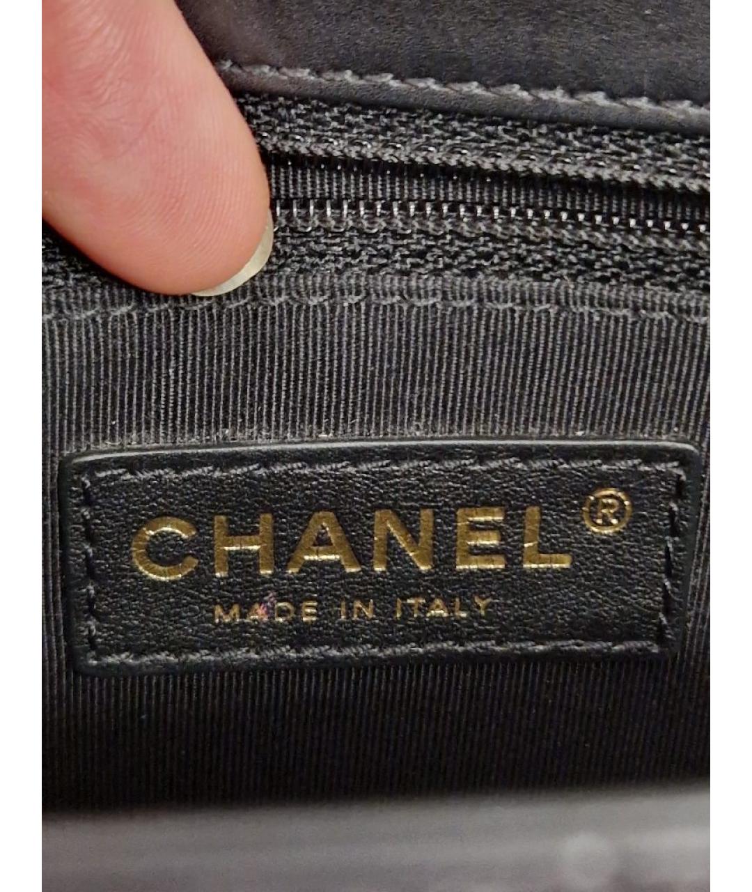 CHANEL Черная кожаная сумка через плечо, фото 6