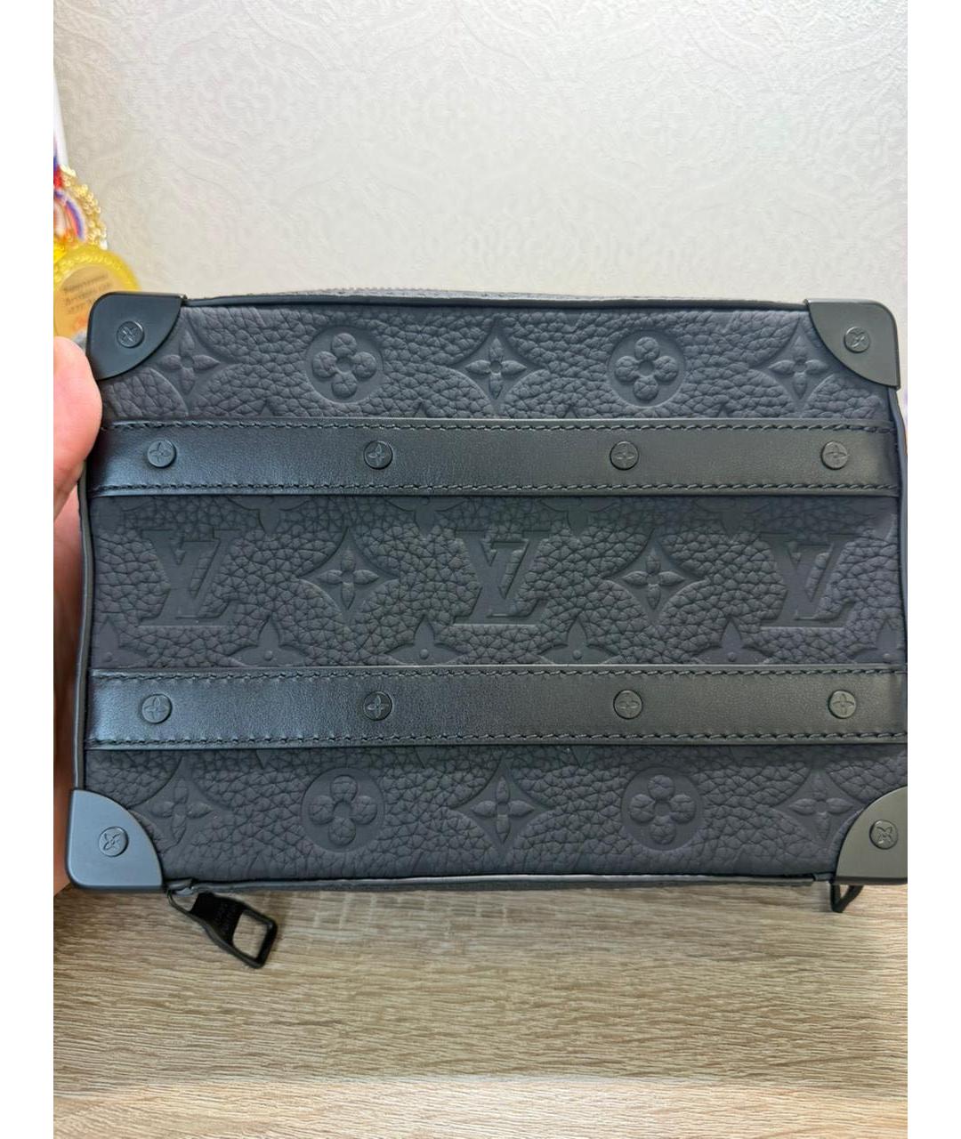 LOUIS VUITTON Черная кожаная сумка на плечо, фото 7