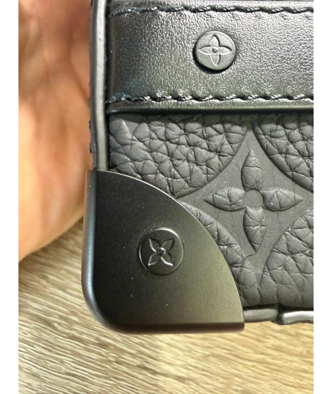 LOUIS VUITTON Черная кожаная сумка на плечо, фото 5