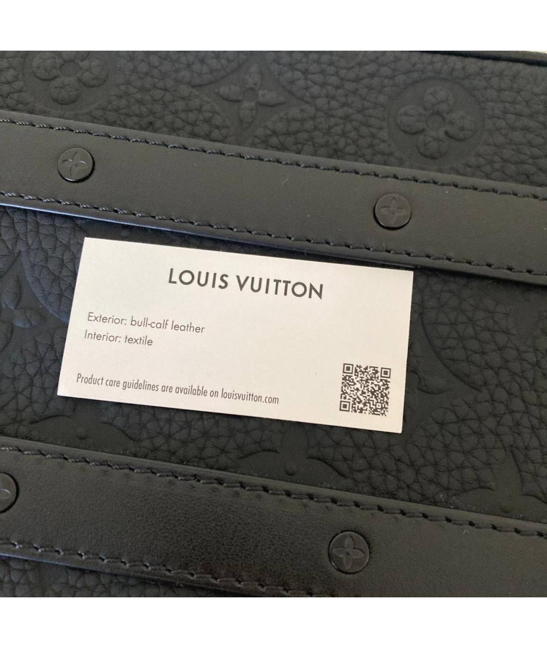 LOUIS VUITTON Черная кожаная сумка на плечо, фото 6