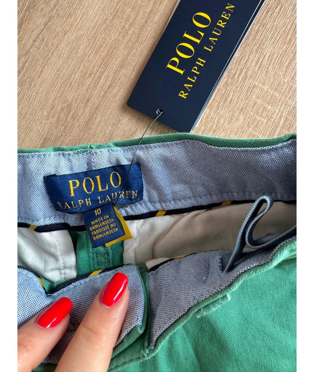 POLO RALPH LAUREN Зеленые хлопковые детские шорты, фото 4