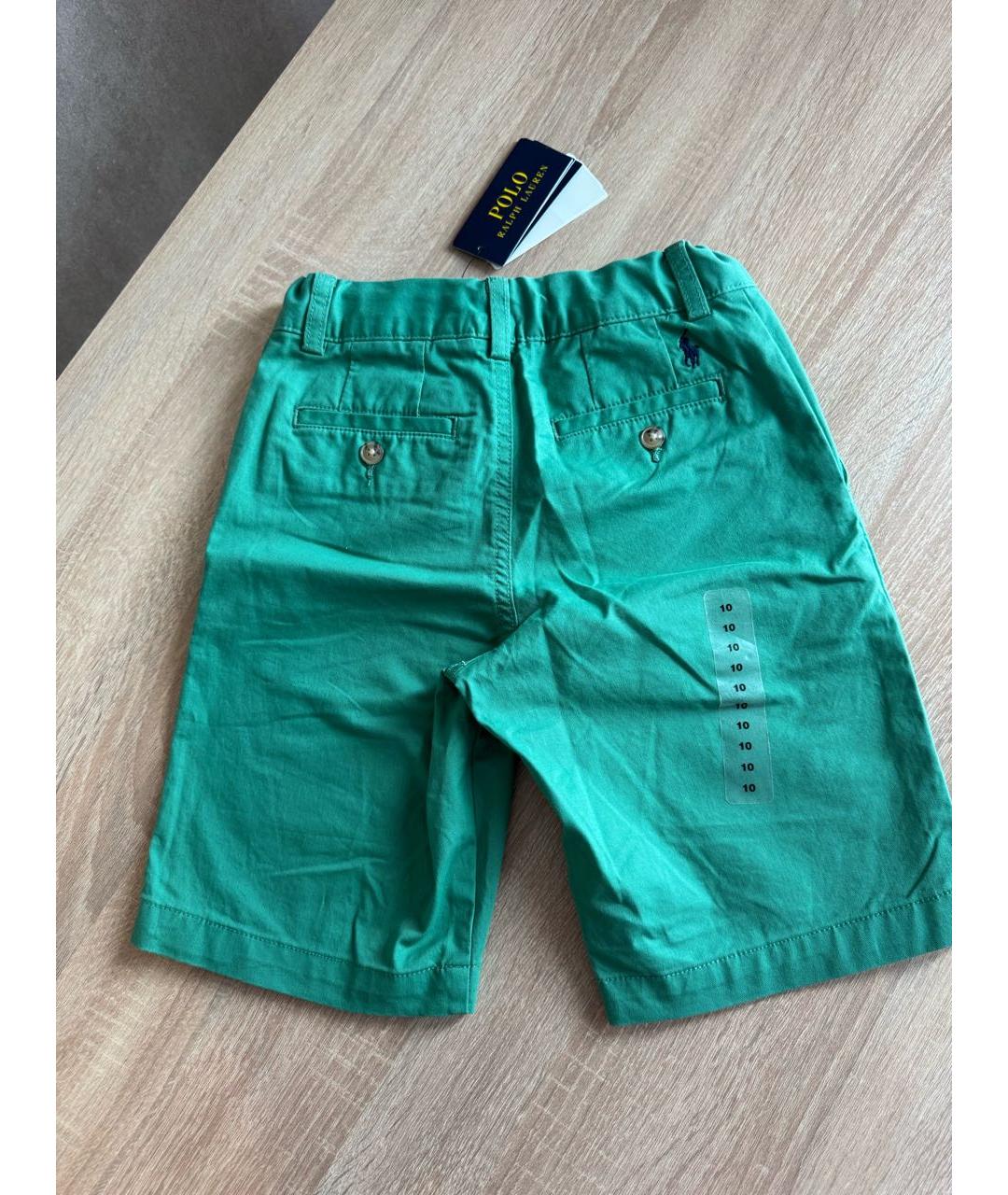 POLO RALPH LAUREN Зеленые хлопковые детские шорты, фото 2
