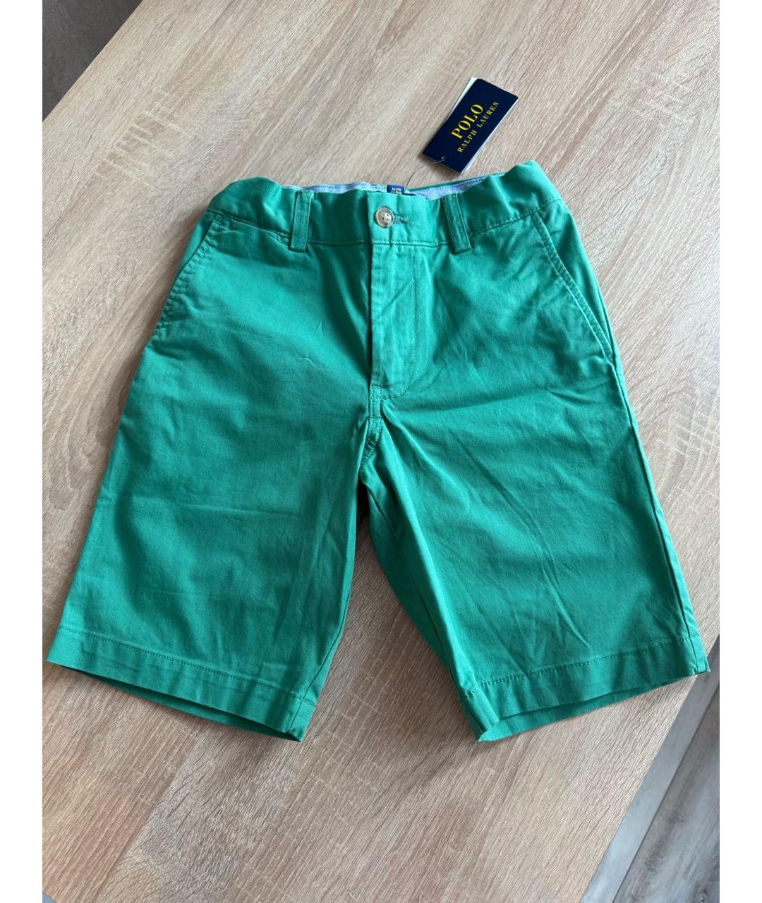 POLO RALPH LAUREN Зеленые хлопковые детские шорты, фото 5