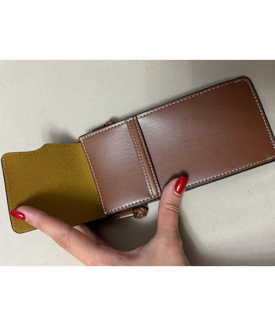 CELINE Коричневая кожаная сумка через плечо, фото 4
