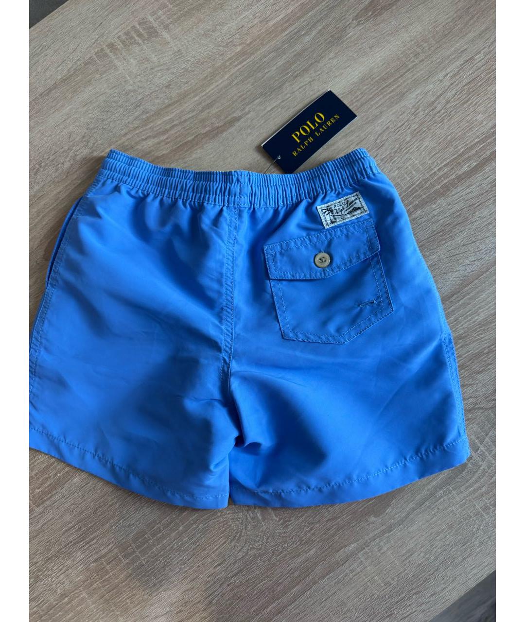 POLO RALPH LAUREN Голубые полиэстеровые детские шорты, фото 2