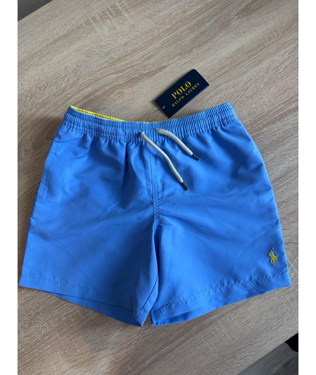 POLO RALPH LAUREN Голубые полиэстеровые детские шорты, фото 5