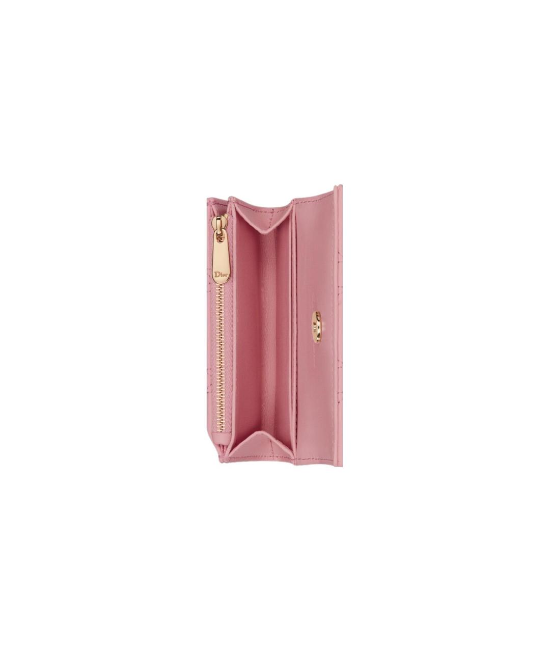 CHRISTIAN DIOR Розовый кожаный кошелек, фото 4