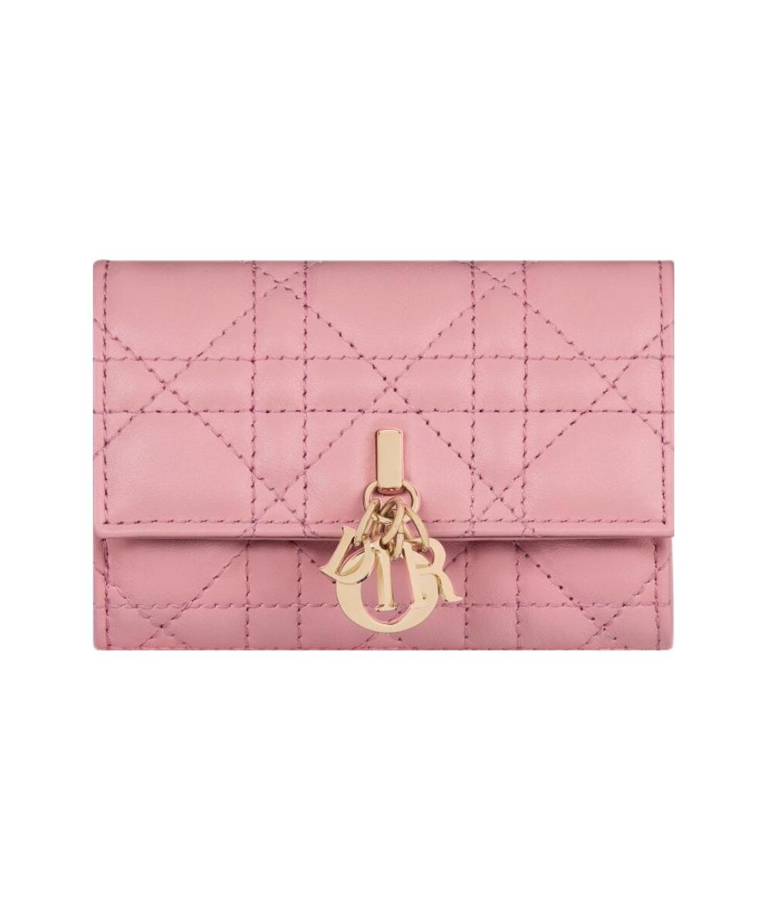 CHRISTIAN DIOR Розовый кожаный кошелек, фото 1