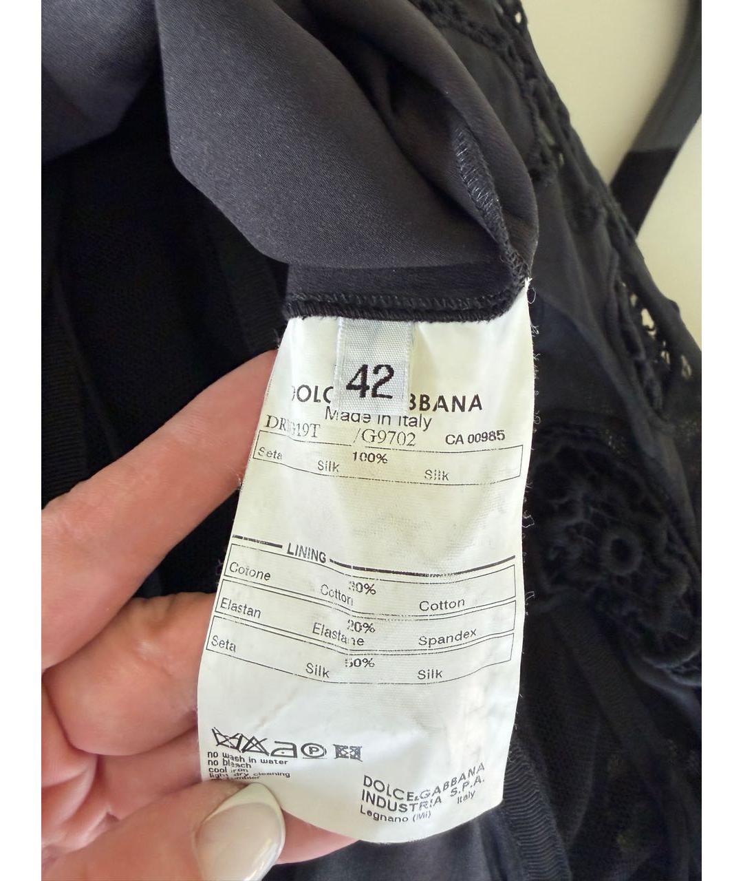 DOLCE&GABBANA Черное хлопковое платье, фото 7