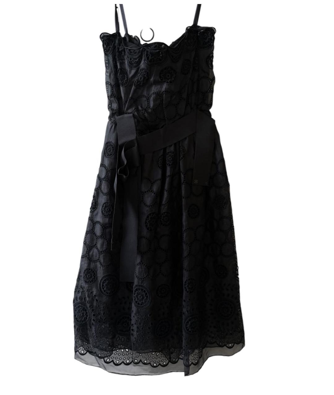 DOLCE&GABBANA Черное хлопковое платье, фото 2