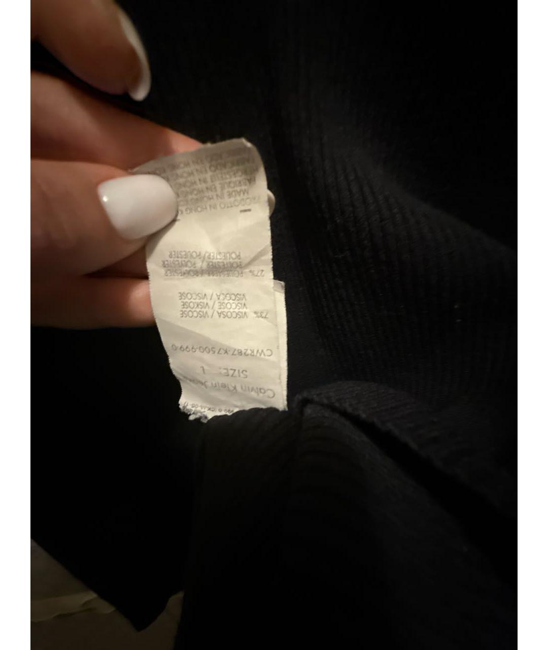 CALVIN KLEIN Черная вискозная майка, фото 4