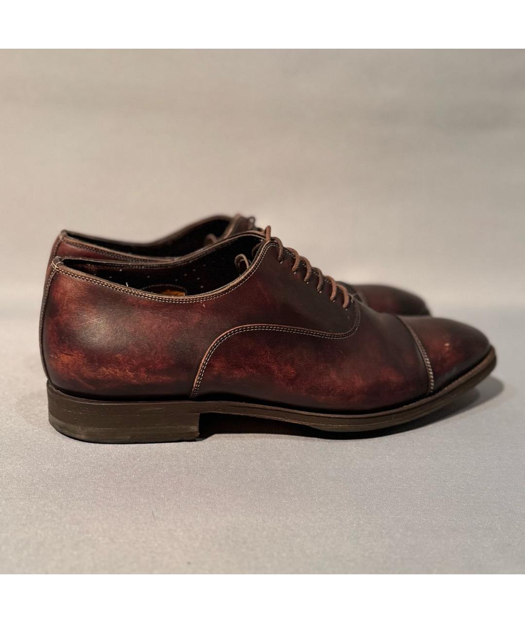 SANTONI Коричневые кожаные туфли, фото 9