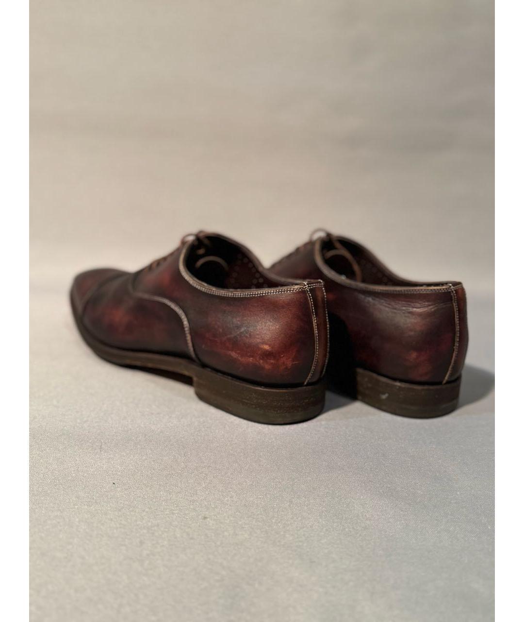 SANTONI Коричневые кожаные туфли, фото 6