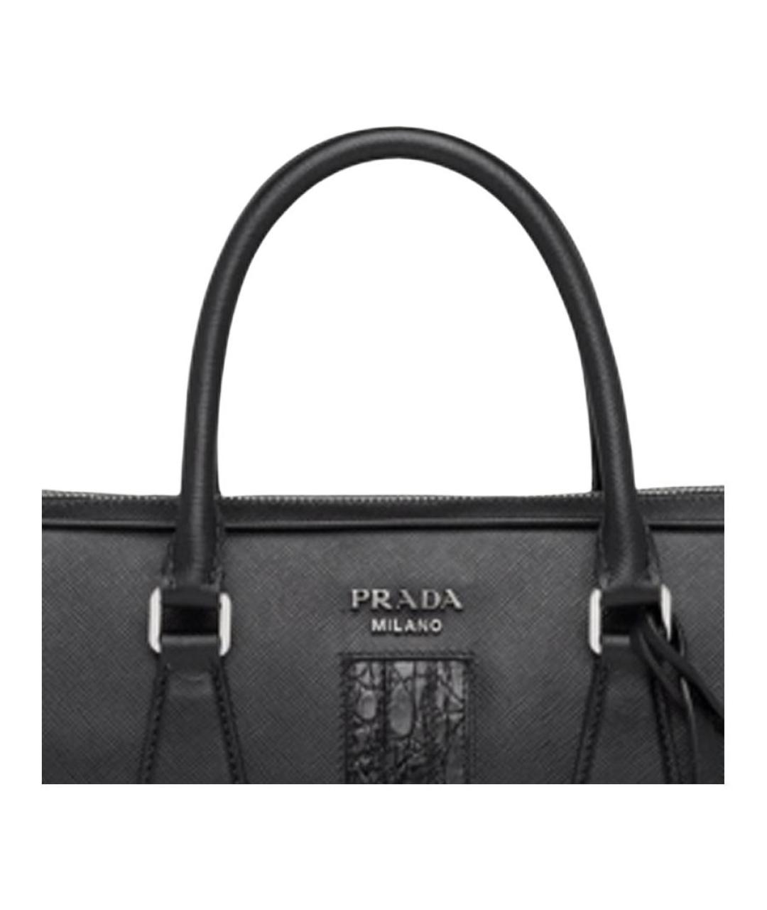 PRADA Черная кожаная сумка на плечо, фото 4