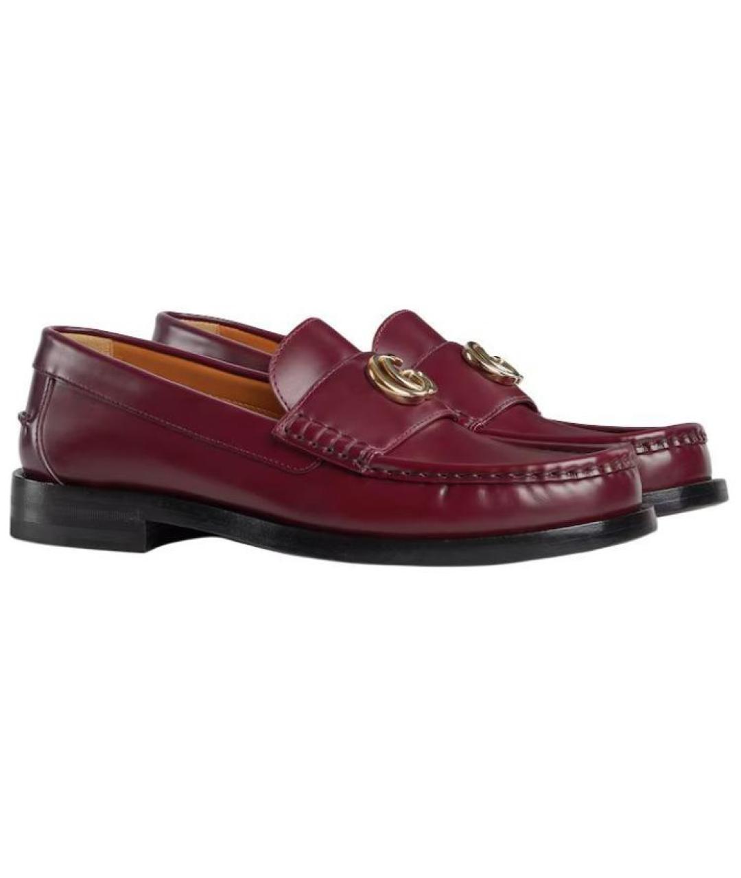 GUCCI Красные кожаные лоферы, фото 3