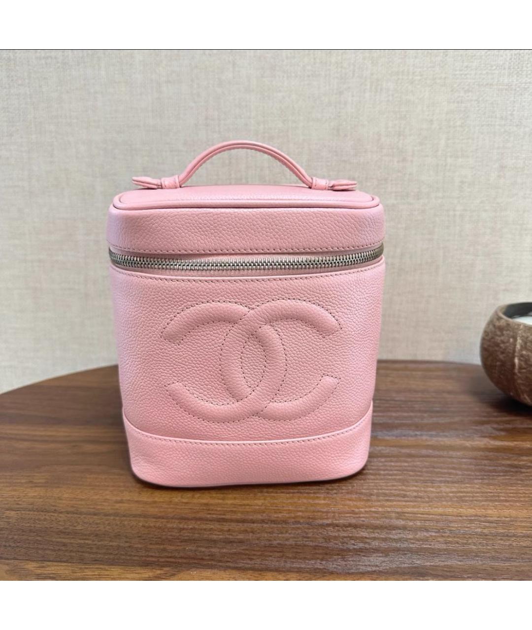 CHANEL Розовая кожаная сумка с короткими ручками, фото 7