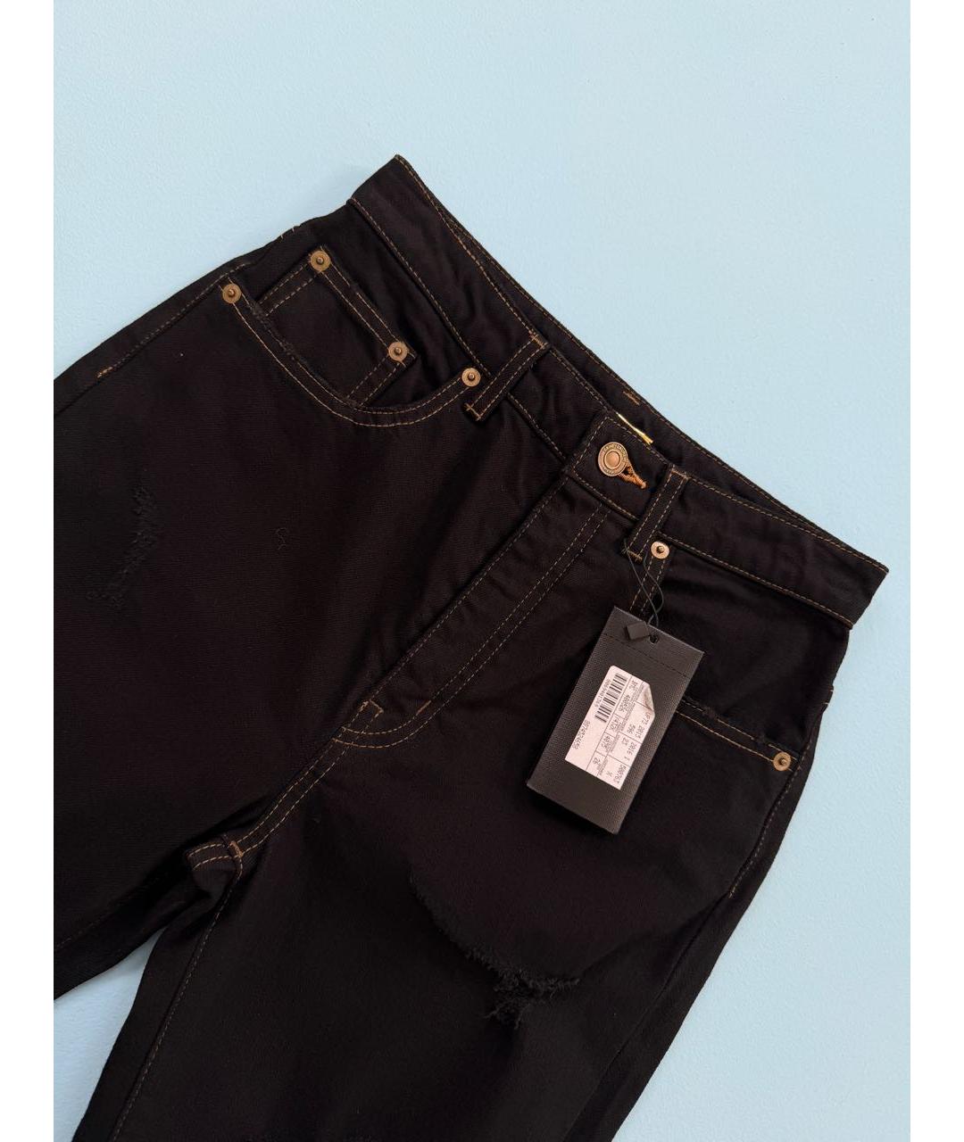 SAINT LAURENT Черные хлопко-эластановые джинсы слим, фото 5