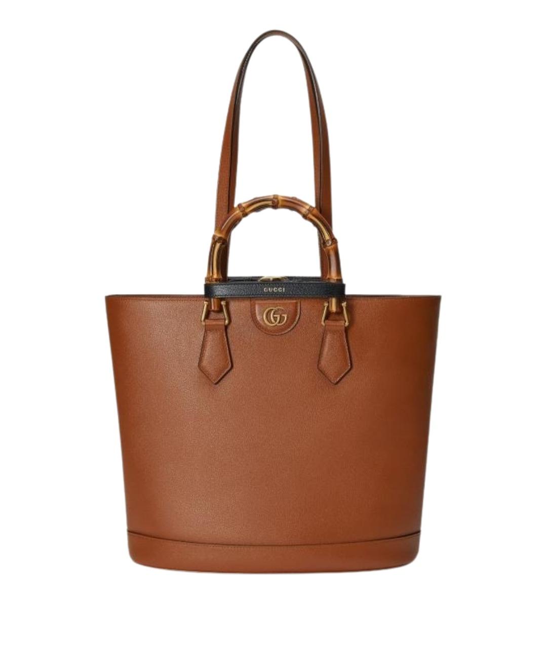 GUCCI Коричневая кожаная сумка через плечо, фото 1
